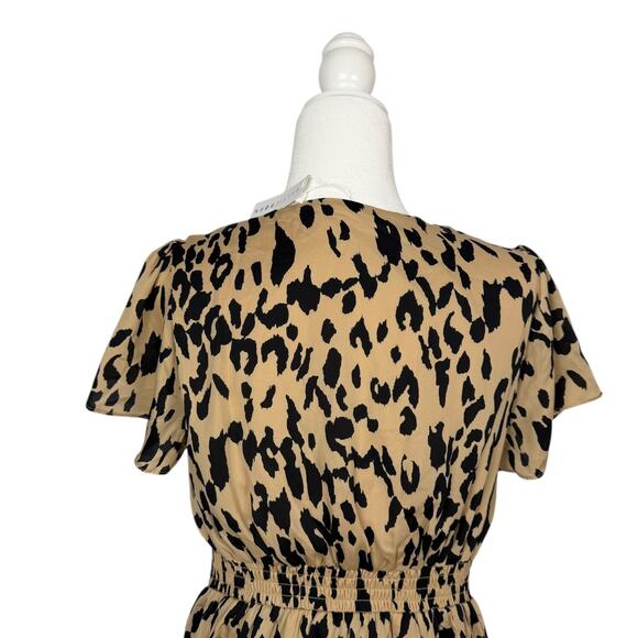 NWT Womens BALTIC BORN Poppy Satin Midi Dress Animal Print Cutout Medium Party - Picture 8 of 16